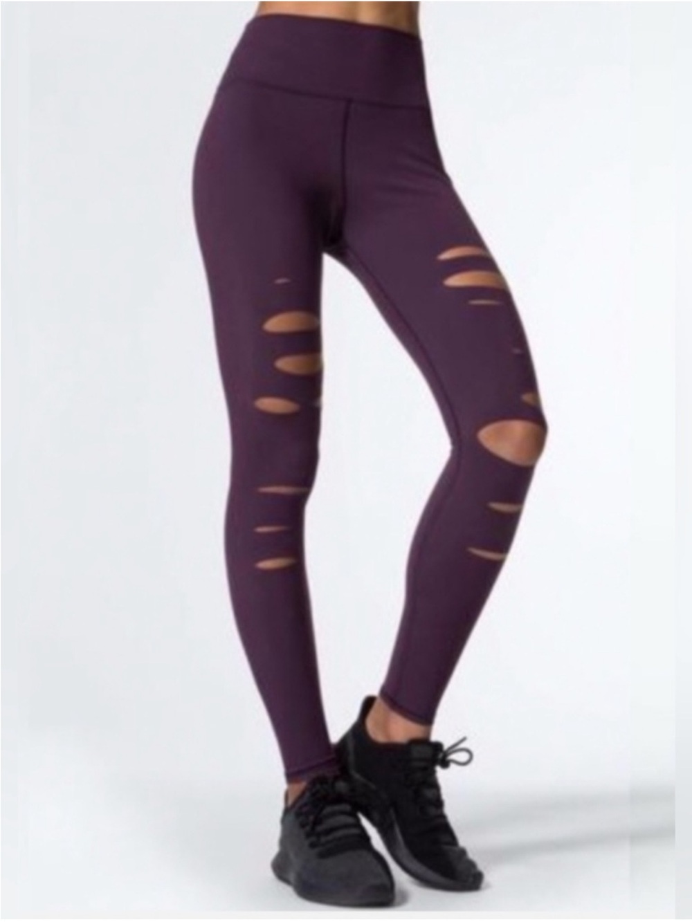 Alo Ripped Warrior Leggings - Plum